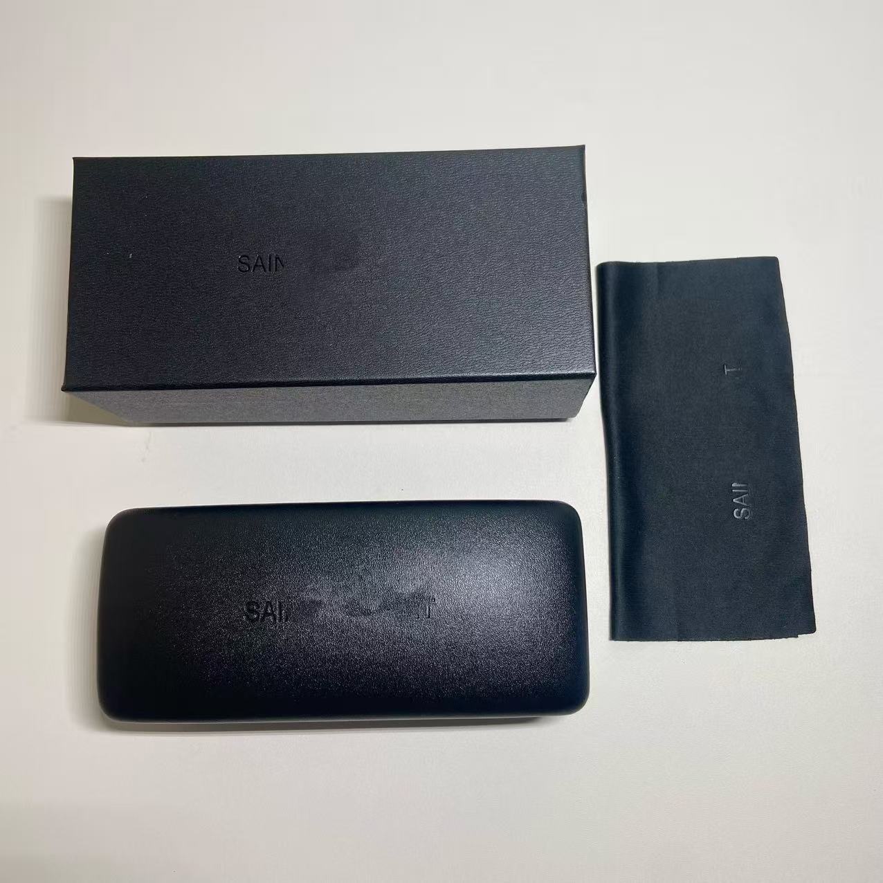 Inventario al por mayor nueva caja de gafas de alta calidad, caja de gafas de sol de alta gama, caja de gafas de sol, caja de paquete completa
