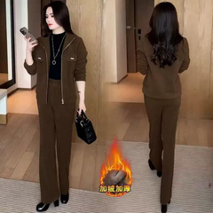 秋冬季新款女装休闲时尚潮妈两件套洋气加绒加厚显瘦保暖运动套装