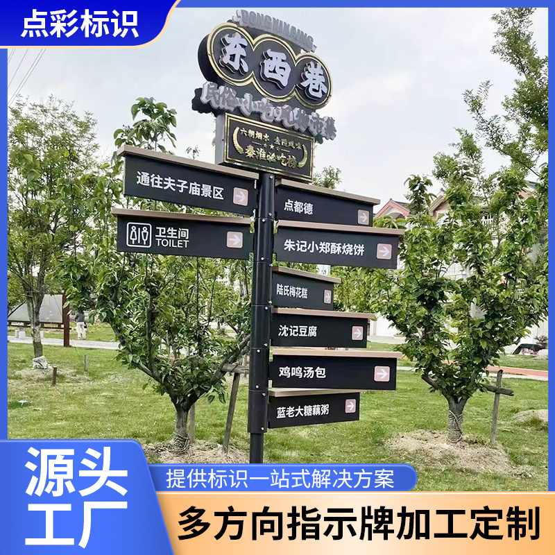户外指路牌景区广告立牌多方向指示牌房产路标方向牌分流导向牌