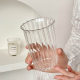 Heat-resistant Glass Coffee Cup Household Vertical Pattern Simple Transparent Cold Extraction Bubble Water Cup Ice American Milk Latte Cup