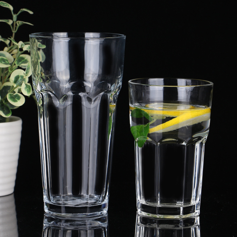 Vidrio octogonal taza de agua gruesa taza de jugo de gran capacidad 470ml hogar KTV bar cerveza vidrio