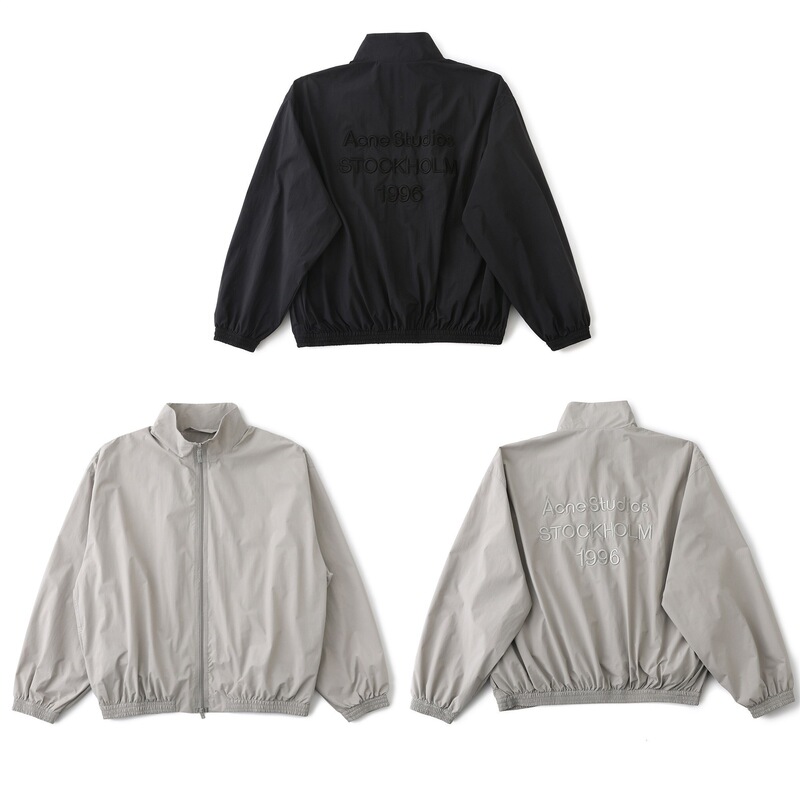 AC letter embroidery 1996 windbreaker jacket, early spring American casual loose-fit stand-up collar zip-up outerwear, unisex trendy style AC letter embroidery 1996 windbreaker jacket, early spring American casual loose-fit stand-up collar zip-up outerwear, unisex trendy style