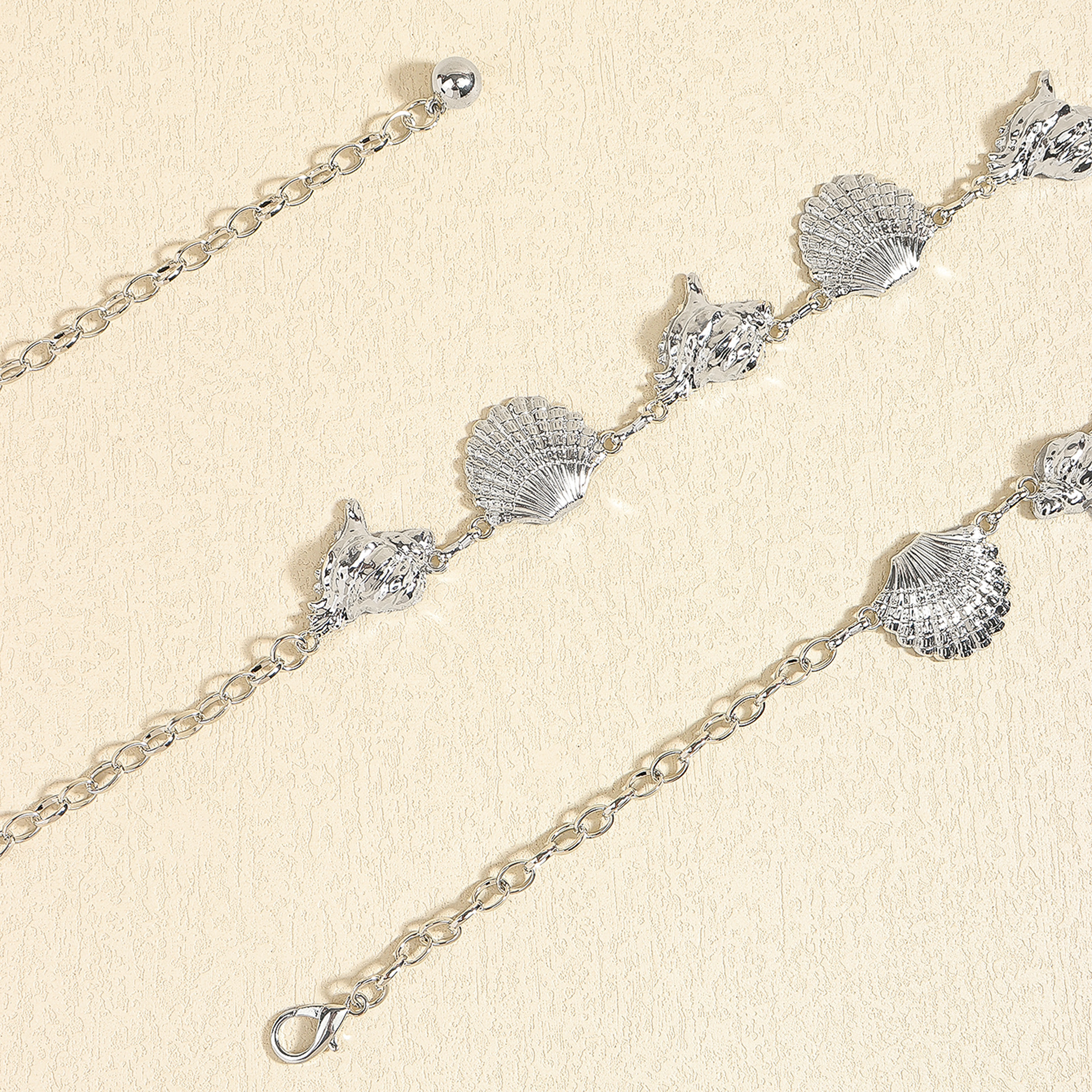 Basic Retro Geometric Starfish Metal Shell Unisex Chain Belts display picture 11