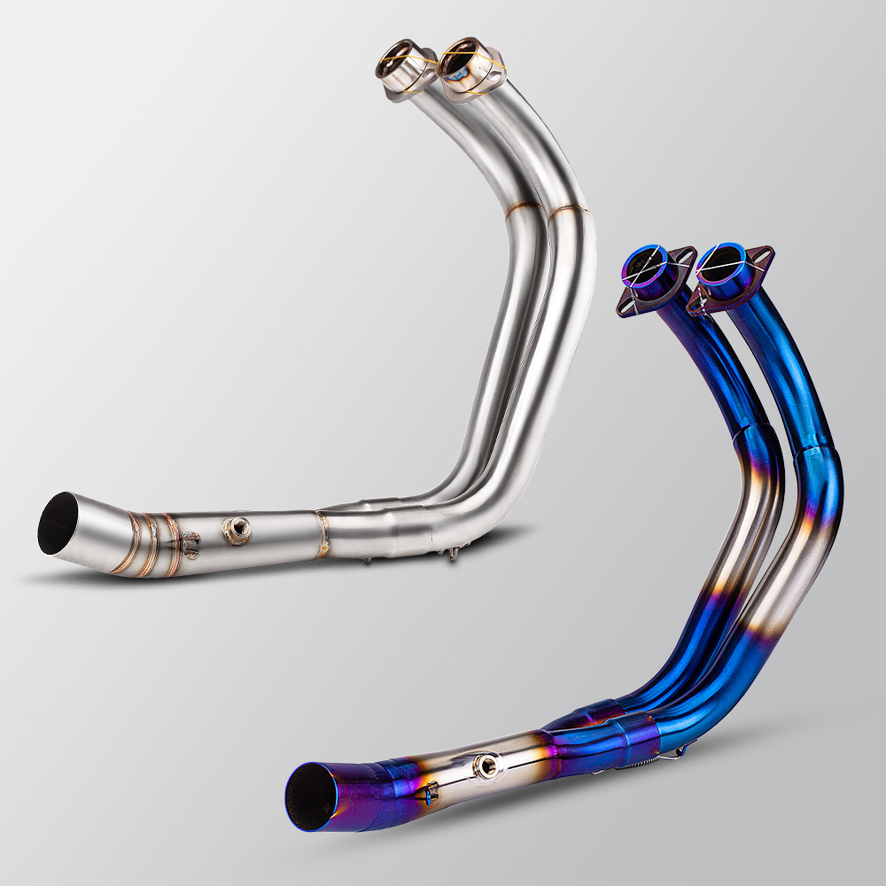 Motorcycle exhaust pipe full section modification MT07 stainless steel front section tail section suit 2014-2024 non-destructive installation