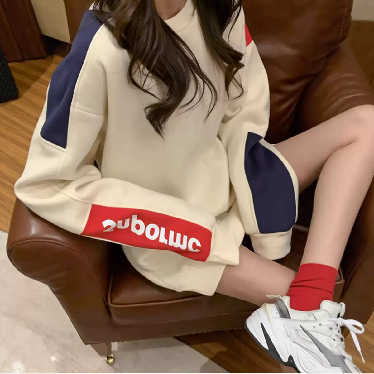 加绒加厚卫衣女秋冬季2025新款宽松韩版无帽外套ins潮牌上衣潮流