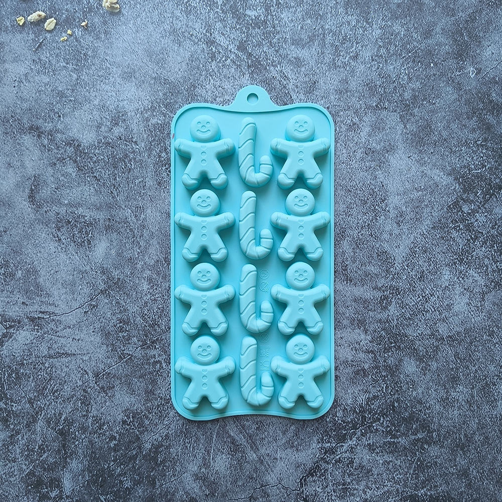 Nuevo pan de jengibre en forma de persona dulces molde de silicona pastel de muletas de decoración inserto molde de hielo para hornear 674