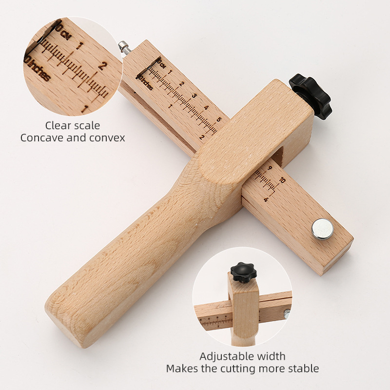 Cortador de correa con mango de madera ajustable, cortador de cuero hecho a mano, cortador de cuero, cortador de cuero, cortador de cuero