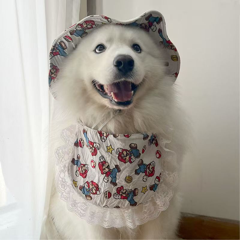 2025 新しい犬かわいい唾液ペット犬ペットよだれかけ新しいサモエドゴールデンレトリバーネックスカーフサイドバック|undefined