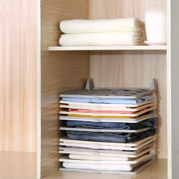 Cross-Border Wardrobe Layered Storage Folding Board, Household Folding Clothes Organizer, Lazy Person's Plastic Folding Board, Clothes Folding Board