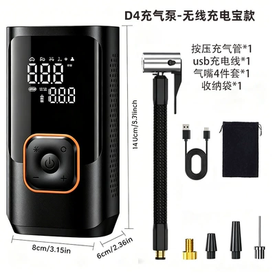 Portable Wireless Car Air Pump Hava nasosu - d4-air-pump-wireless-power-bank-model