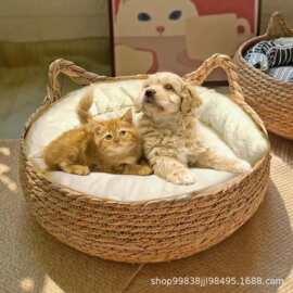 跨境宠物猫床四季通用编织猫窝专用狗狗猫猫宠物屋猫咪用品猫沙发