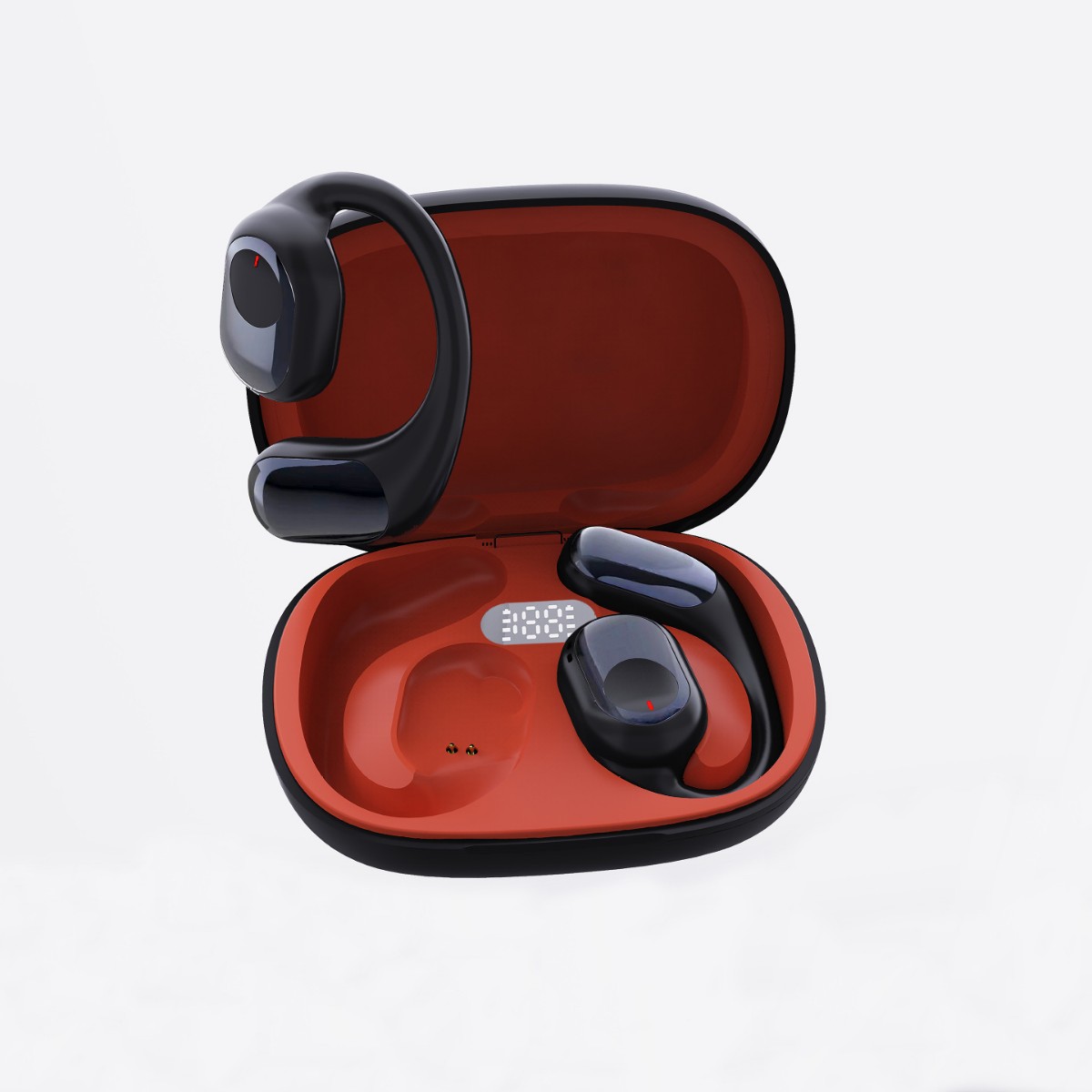 Gerçek Kablosuz Bluetooth Kulaklık Kemik İletimli Kulağa monte Spor Tarzı Bluetooth Kulaklık Toptan Asılı Boyun Tarzı Hafif - 4