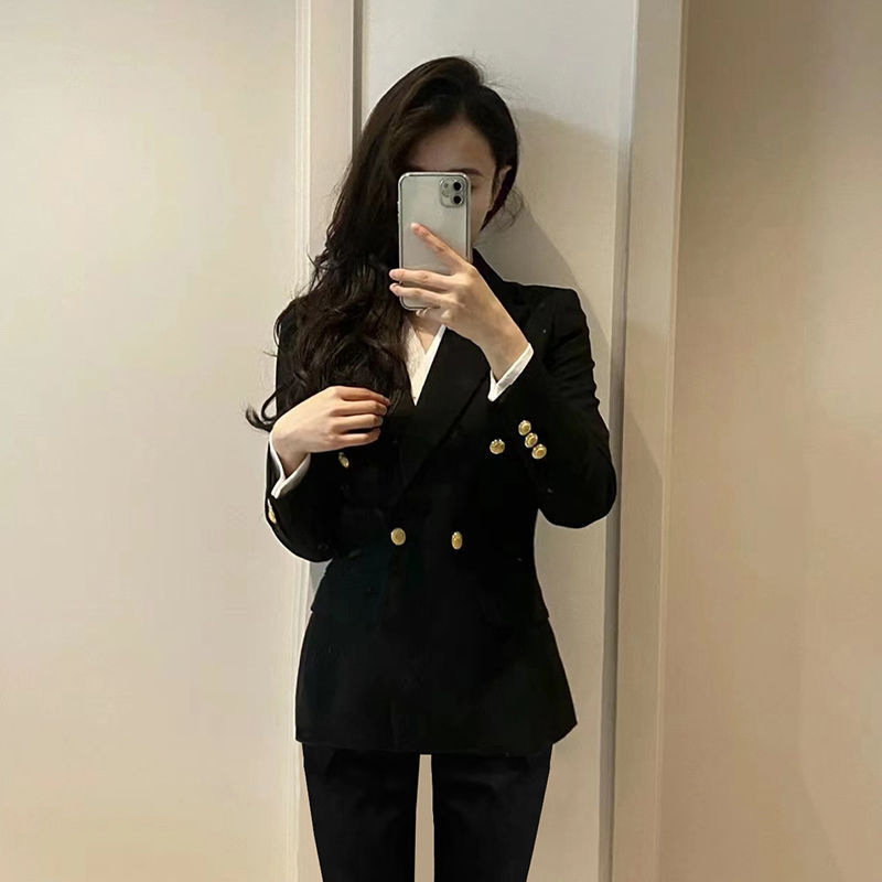 Formal wear women's suit College student civil servant interview work clothes spring and autumn suit black professional small suit suit women