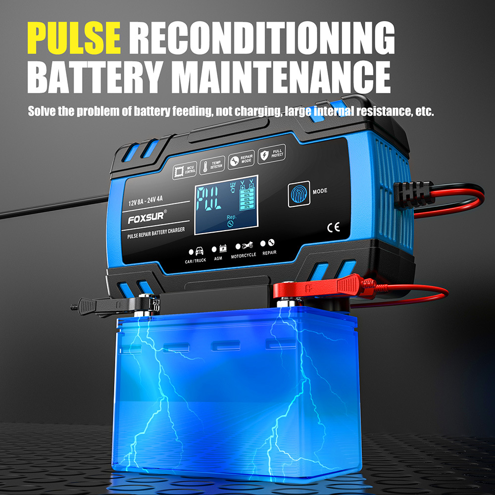 Multi-Stage Automatic Smart Battery Charger 100-240V battery charging
