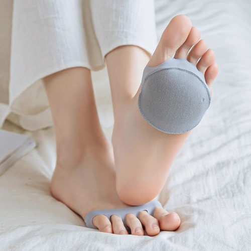 Half-Palm Socks Five-Finger High Heels Invisible Socks for Girls Anti-Slip Ice Silk Boat Socks Summer Thin Pure Cotton Sole Socks