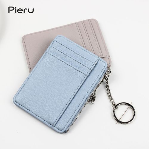 New Arrival Casual Zipper Card Holder with Lychee Grain, Multiple Card Slots, and Double-Sided Design—Ultra-Thin Coin & Card Organizer for Driver’s ID