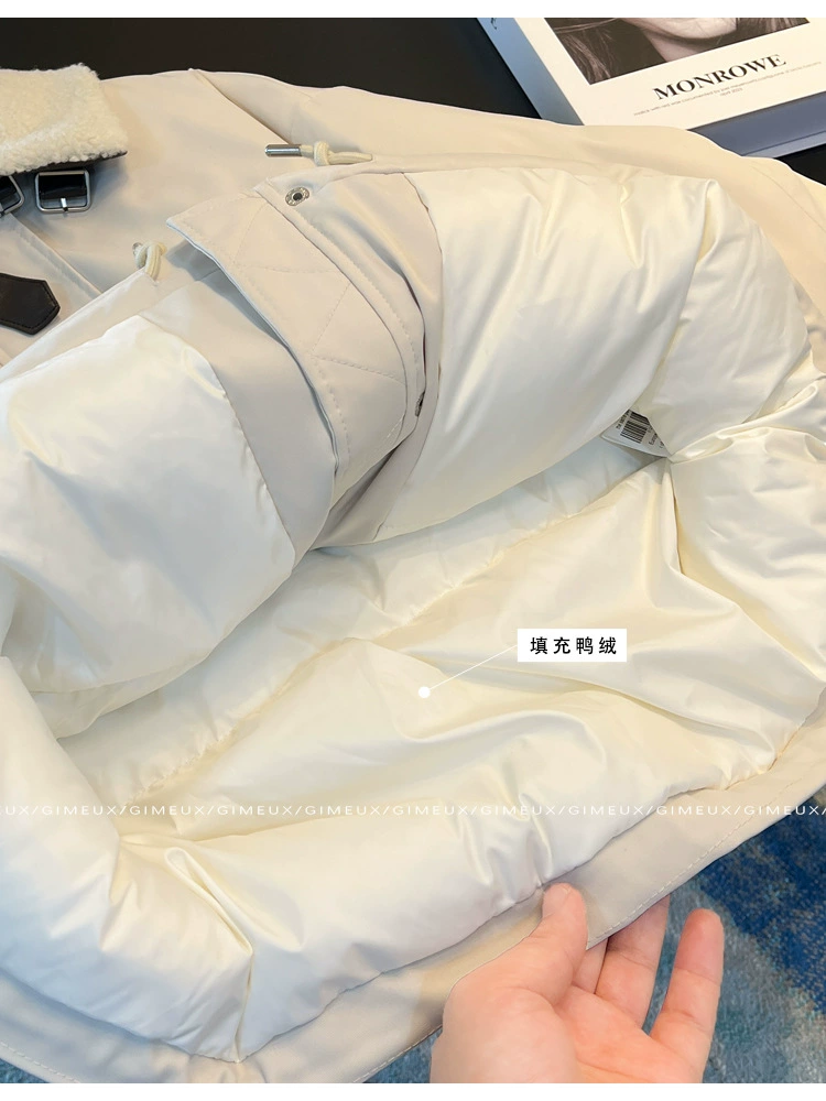 White short design winter down jacket, trend of season