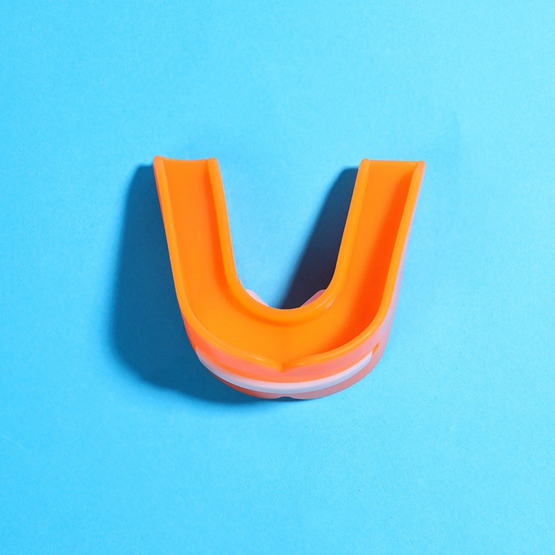 Protector de dientes masticable anti-molar de boxeo Protector de dientes de doble cara tirantes bola azul deportes protector de dientes suelto boxeo