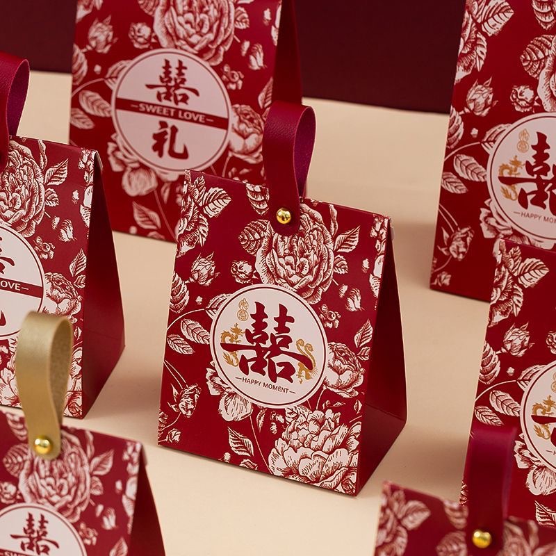 Wedding Candy Box 2026 New Model Wedding Gift Box New Style Candy Box Chinese Style High-End Box Candy Box with Handle