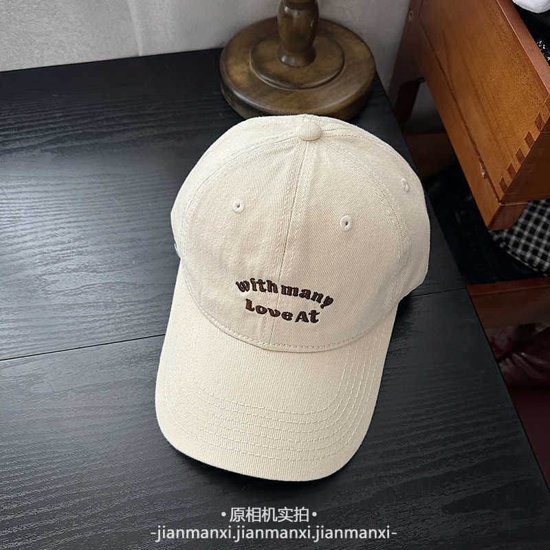 韩版百搭小字母刺绣棒球帽男早秋季简约软顶宽檐显脸小鸭舌帽子女|undefined