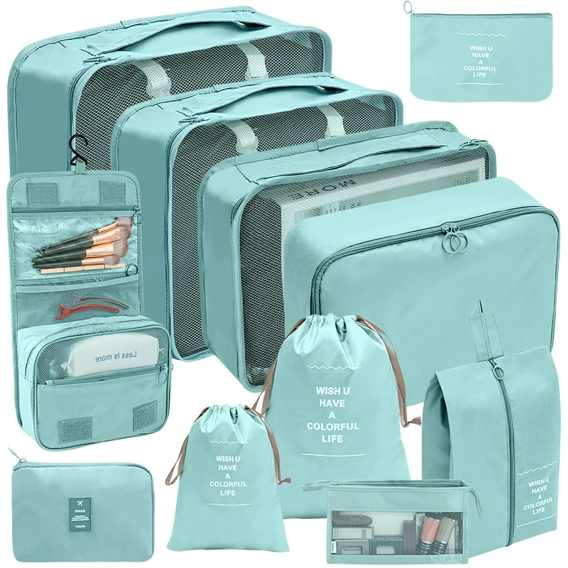 Набор дорожных сумок для хранения, косметичка, органайзер для одежды и обуви, цифровая сумка для хранения, дорожная сумка на шнурке, портативная.