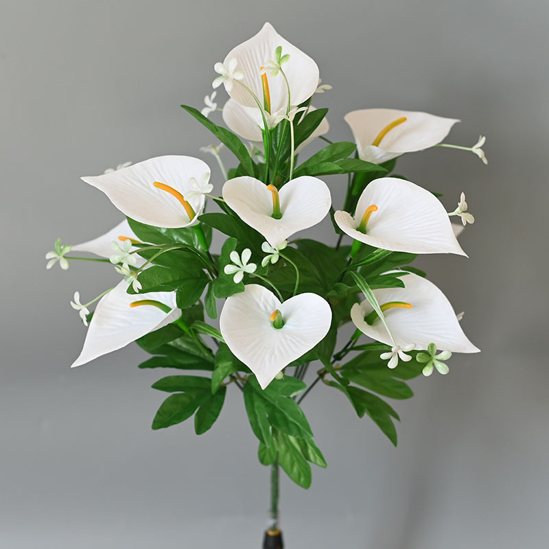 Fábrica fuente al por mayor 12 flores de terciopelo imitación de flores de hippopotamus decoración del hogar escenario de banquete de terciopelo imitación ramo de flores