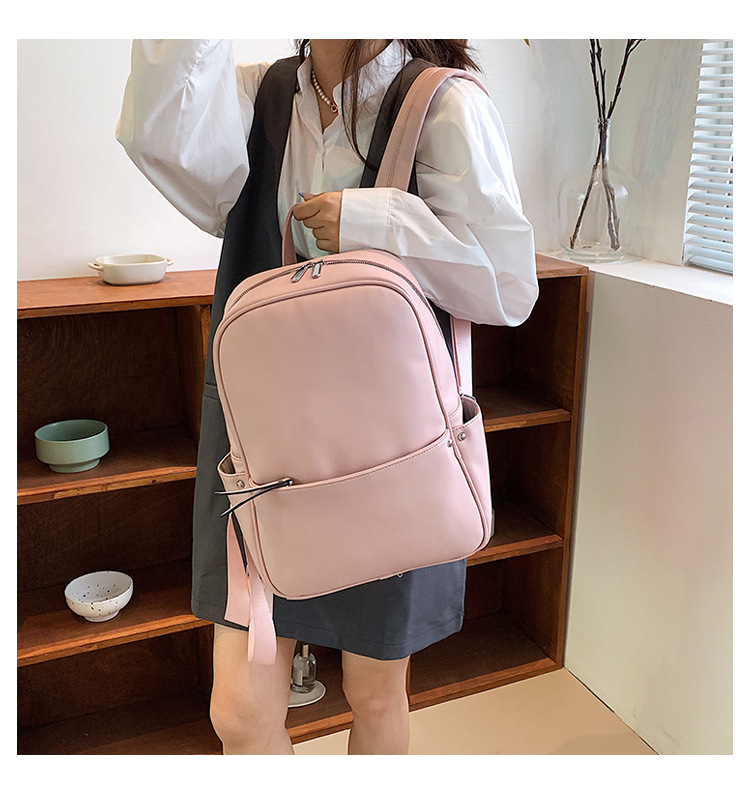 Waterproof 18 Inch Solid Color School School Backpack display picture 15