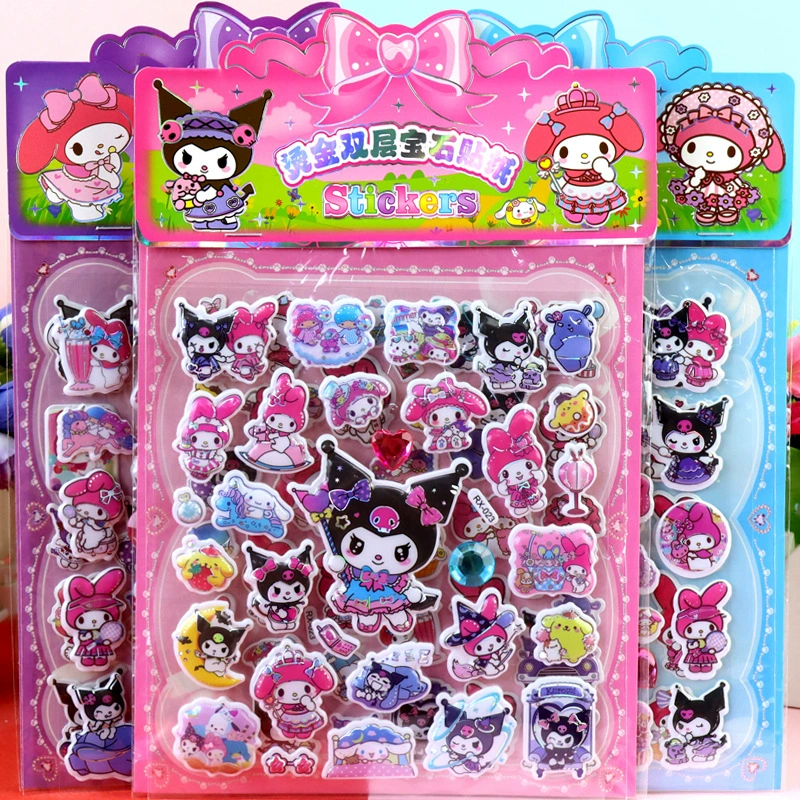 Новый Санрио Куломи Мелотти Гуй собака пудинг собака с бриллиантовым кристаллом стерео наклейка для детей мультфильм
