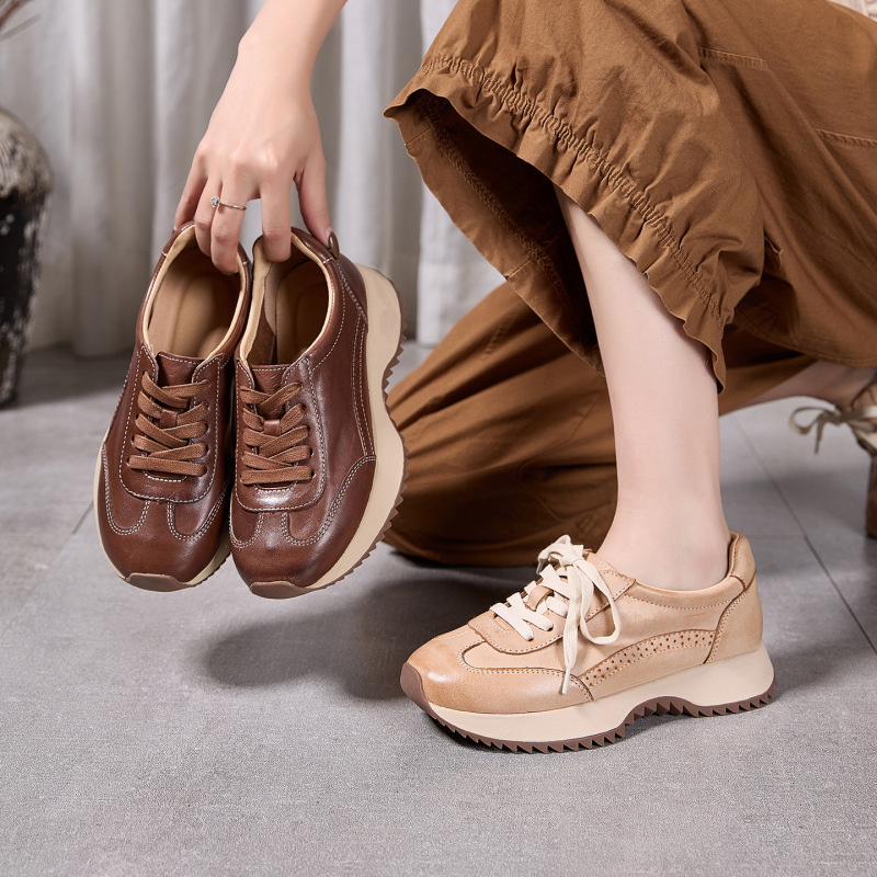 New Arrivals for Spring: Thick-Soled Melard Genuine Leather Women's Comfortable Casual Sports Dad Shoes, Vintage-Style German Training Shoes New Arrivals for Spring: Thick-Soled Melard Genuine Leather Women's Comfortable Casual Sports Dad Shoes, Vintage-Style German Training Shoes