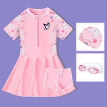 儿童库洛米泳衣女孩2025新款中大童连体泳装女童游泳衣分体