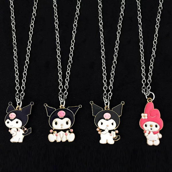 Cartoon Kulomi Merlot Black and White Dragon Double Evil Necklace Pendant Glue Dropping Oil Accessories Pendant Accessories