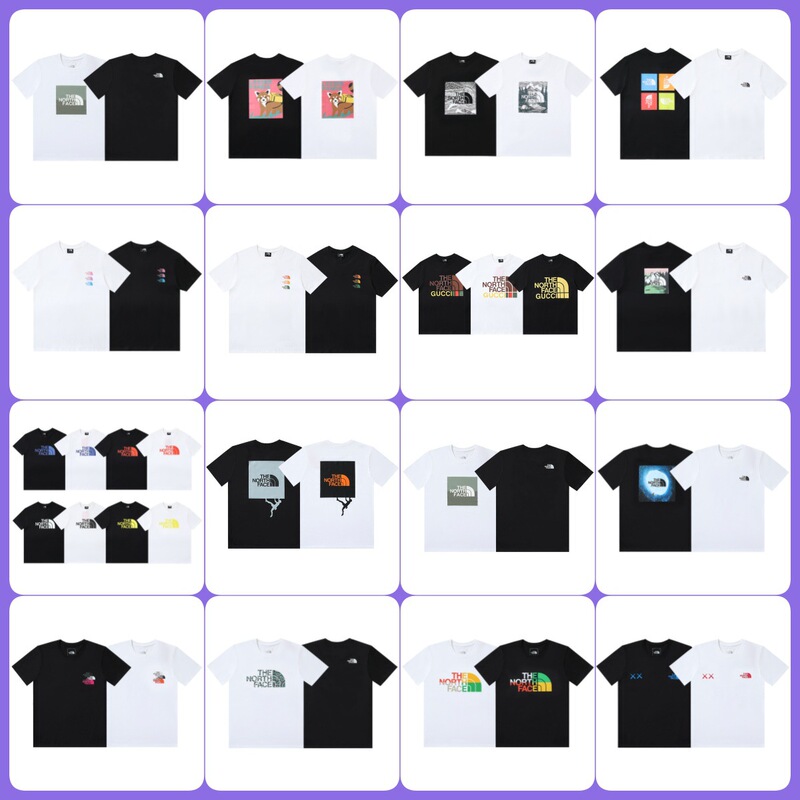26Ss New North Face Front and Back Printed Summer High-Weight Short-Sleeve Unisex T-Shirt Factory Wholesale 26Ss New North Face Front and Back Printed Summer High-Weight Short-Sleeve Unisex T-Shirt Factory Wholesale