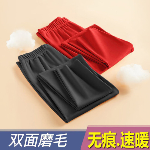 Thermal pants for women, thickened double-sided German velvet, inner heating, tight-fitting autumn pants, winter high-waisted leggings, cotton pants for inner and outer wear