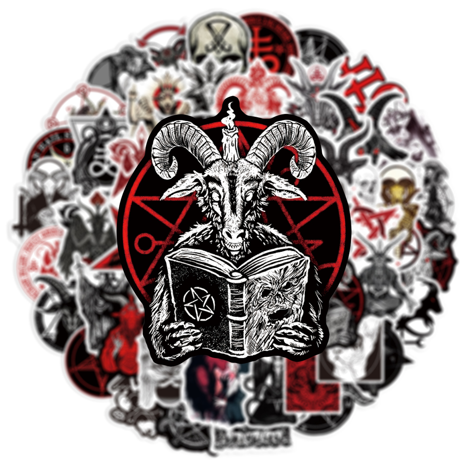 50张新款魔鬼撒旦涂鸦贴纸手机壳平板滑板摩托车头盔防水恐怖贴纸-阿里巴巴
