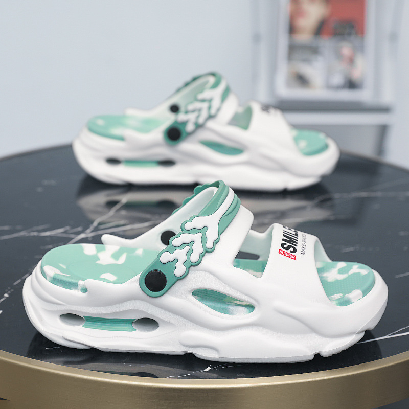 Men's Slippers Summer Wear Non-slip Thick Sole plus size 45 Beach Sports Driving Dual-purpose Outdoor Sandals