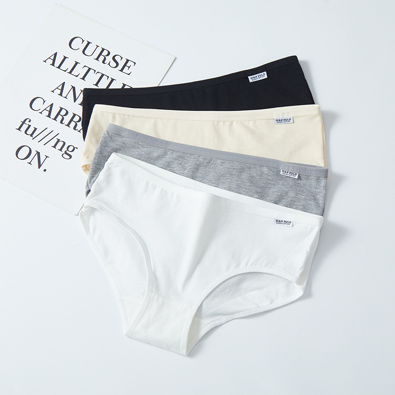 A001 underwear women's cotton wholesale women's underwear solid color candy color girl student mid-waist cotton briefs