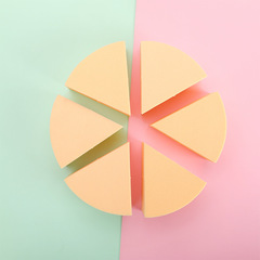Yi Zhilian triangle sponge powder puff skin color white 6 pieces dry and wet face puff beauty egg makeup puff cleansing tool