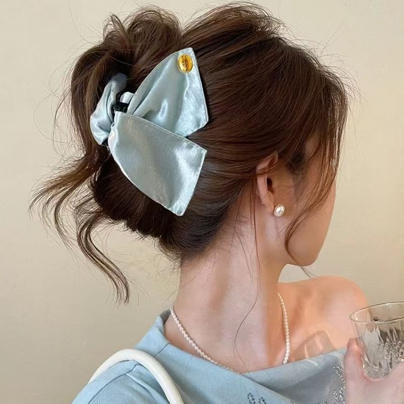法式缎面金标三角抓夹女高级感2025新款后脑勺盘发夹子鲨鱼夹发饰|undefined