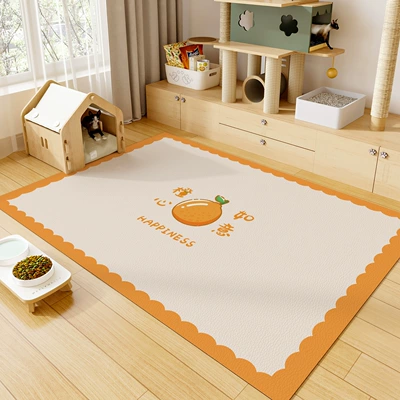 Avtomobil döşəmə paspasları — Waterproof and Urine-Proof Pet Mat - orange-heart-wishful-thinking-4060cm