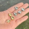Golden 13*14*8mm peach heart