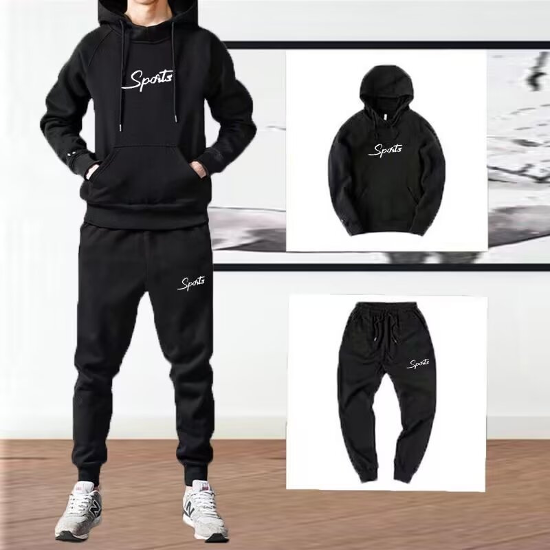 겨울 남자 조끼 3 조각 기모 두꺼운 바지 땀 한국 유행 잘 생긴 청소년 레저 스포츠 세트