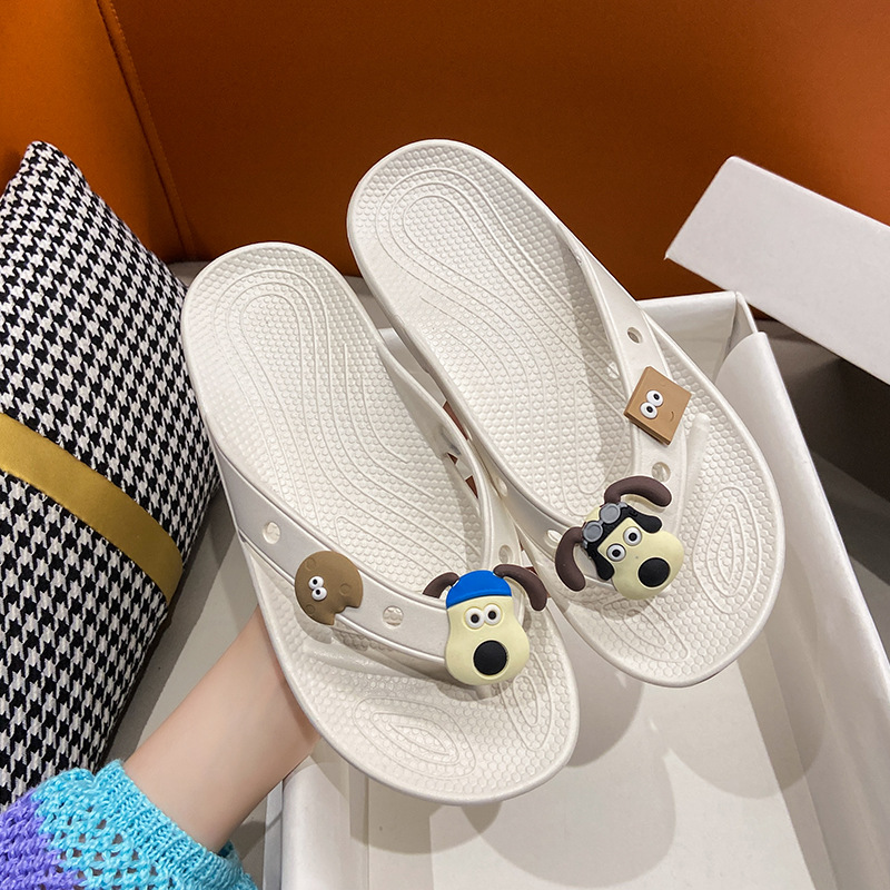 Flip-Flops mujeres de verano al aire libre de dibujos animados casa interior natación antideslizante baño chanclas zapatillas de agua húmeda para estudiantes