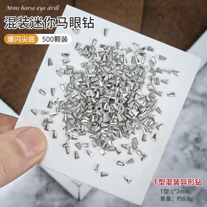 Super Flash mini Ojo de caballo micro decoraciones de uñas de circonio Popular en línea celebridad mini tamaño pequeño señaló circón diamante en forma especial