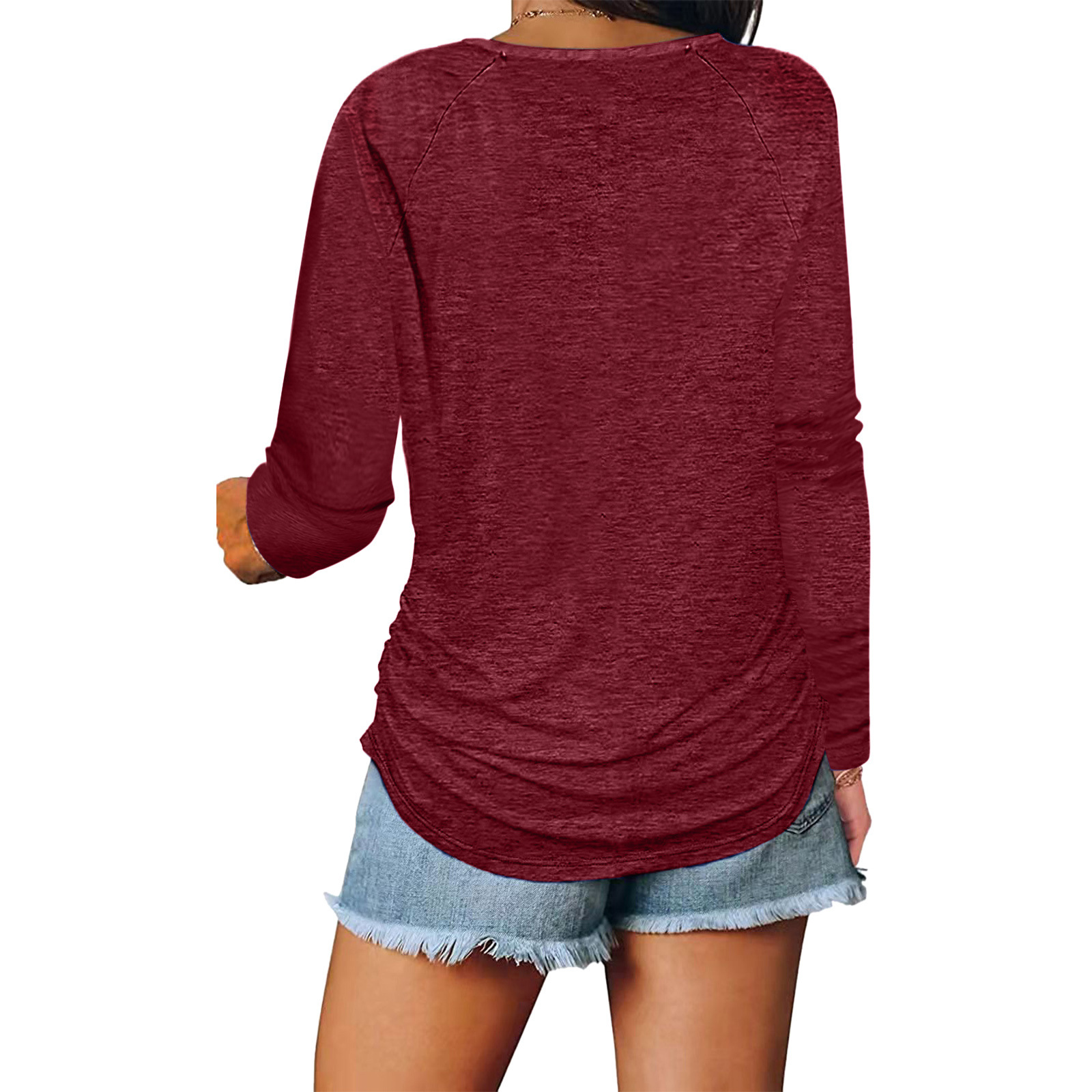 Women's T-shirt Long Sleeve T-shirts Fashion Solid Color display picture 8
