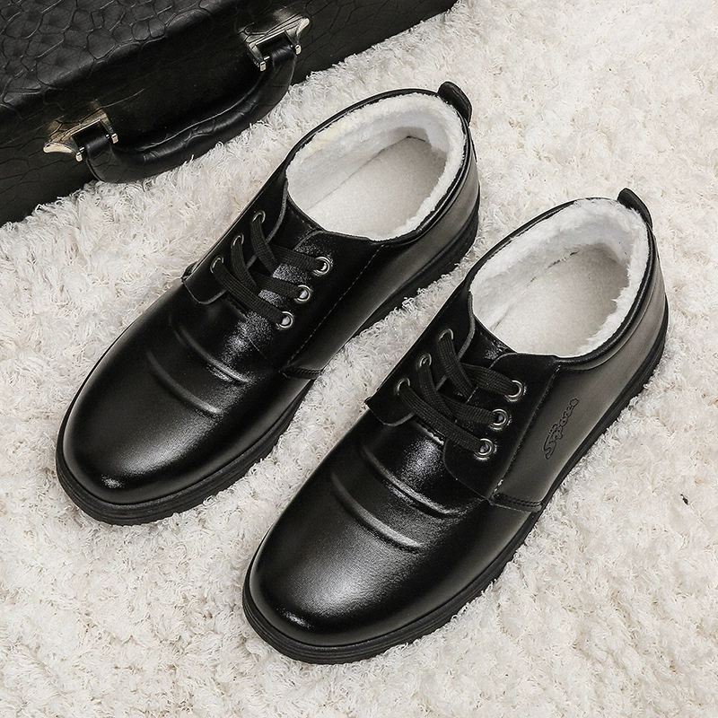 Хлопковая обувь мужская новая мужская хлопчатобумажная обувь плюс бархатная повседневная хлопчатобумажная обувь среднего и пожилого отца хлопчатобумажная обувь бизнес-педаль мужская хлопковая обувь