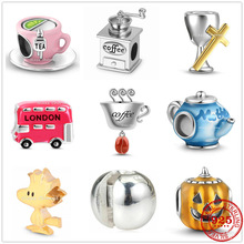 925 Sterling Silver London Bus Hand Grinder Coffee Tea Cross