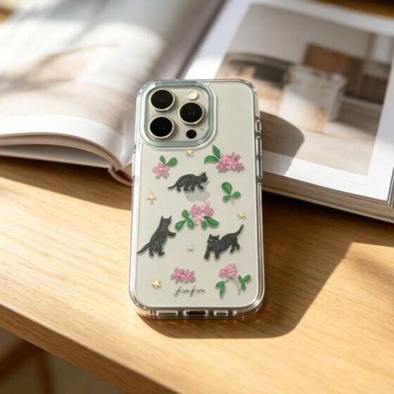 Ins-style wildflower kitten iPhone 16/15/14/13 phone case 12/11 creative XS/XR soft case 7/8plus Ins-style wildflower kitten iPhone 16/15/14/13 phone case 12/11 creative XS/XR soft case 7/8plus
