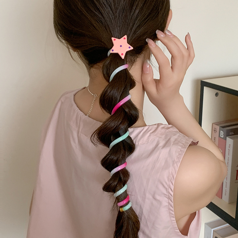 Trenza de burbuja simple japonesa, cuerda para la cabeza, mujer 2024, nueva línea telefónica de amor de alta gama, anillo para el cabello, cola de caballo, artefacto de cabello trenzado