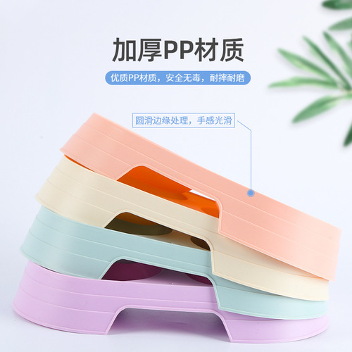 INS macaron color oval pet double bowl pet food bowl small simple style cat bowl dog bowl manufacturer wholesale