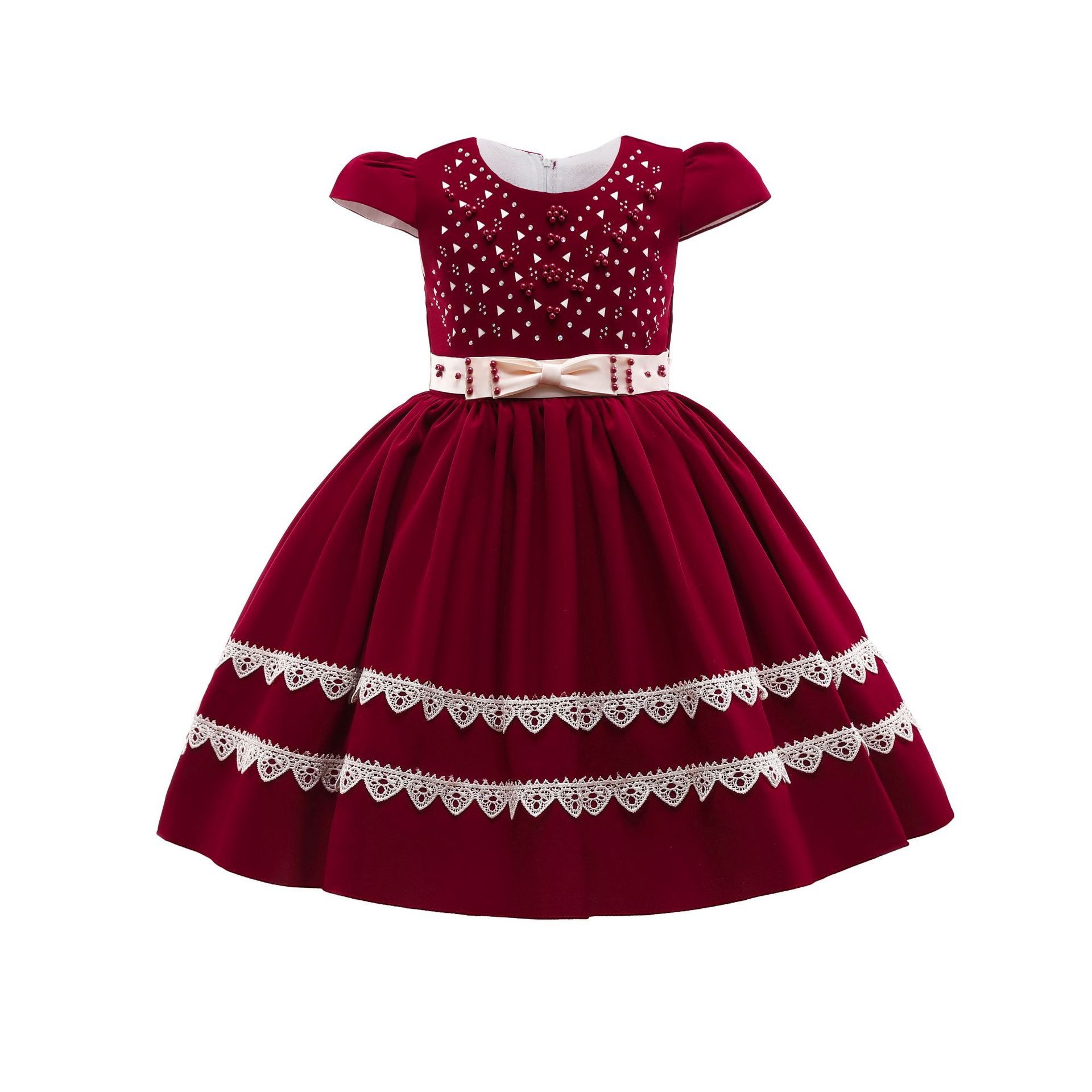 Foreign trade new children's dress satin...